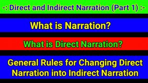Direct and Indirect Narration 